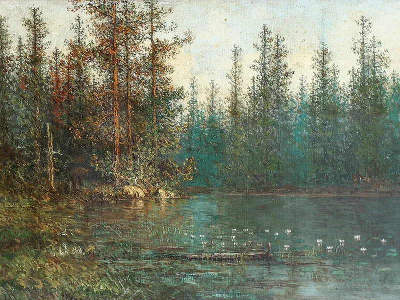 1842-John Olsen Hammerstad - Laghetto nel bosco